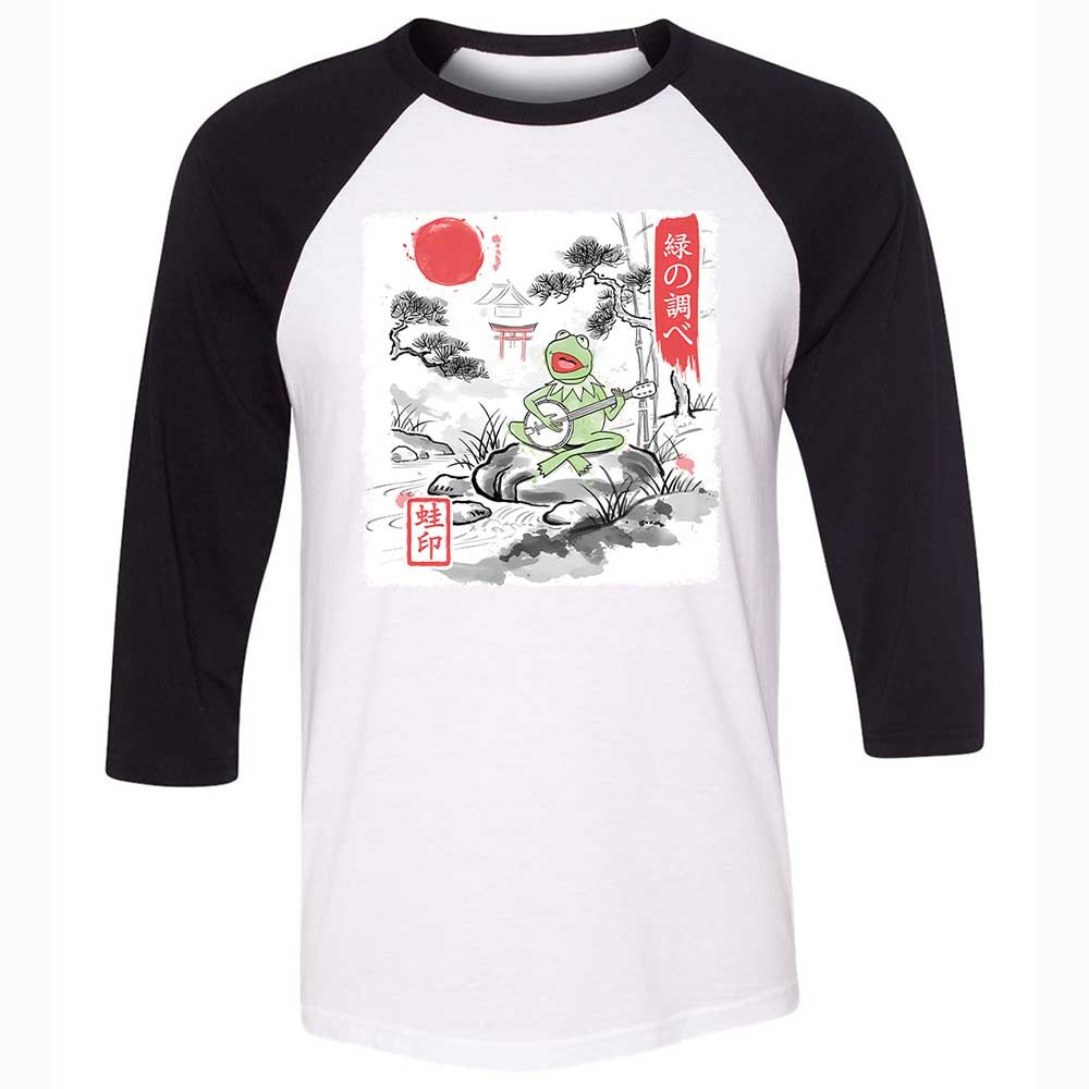Unisex 3/4 Baseball Tee - DTFZMT88 - White/Black - 1