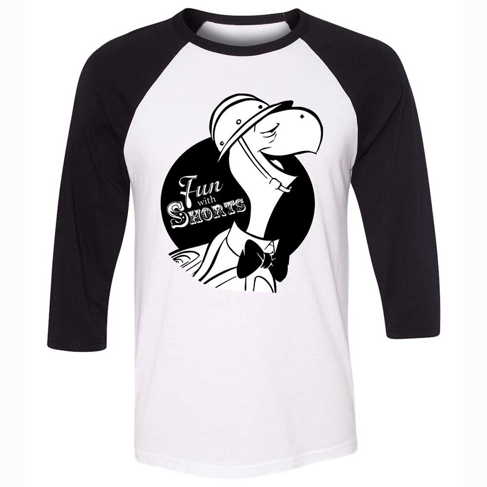 Unisex 3/4 Baseball Tee - EUAPHMNB - White/Black - 1