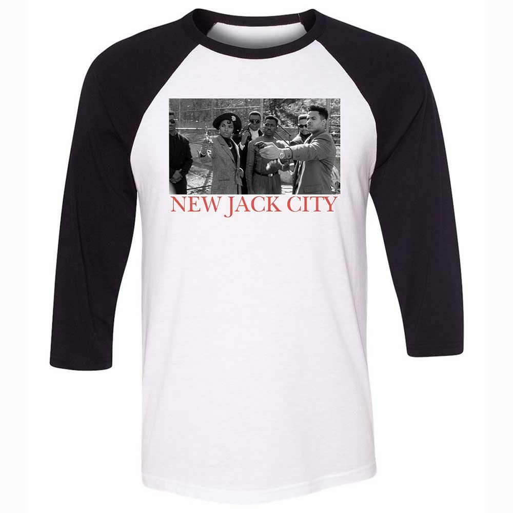 Unisex 3/4 Baseball Tee - KKRDCX2W - White/Black - 1