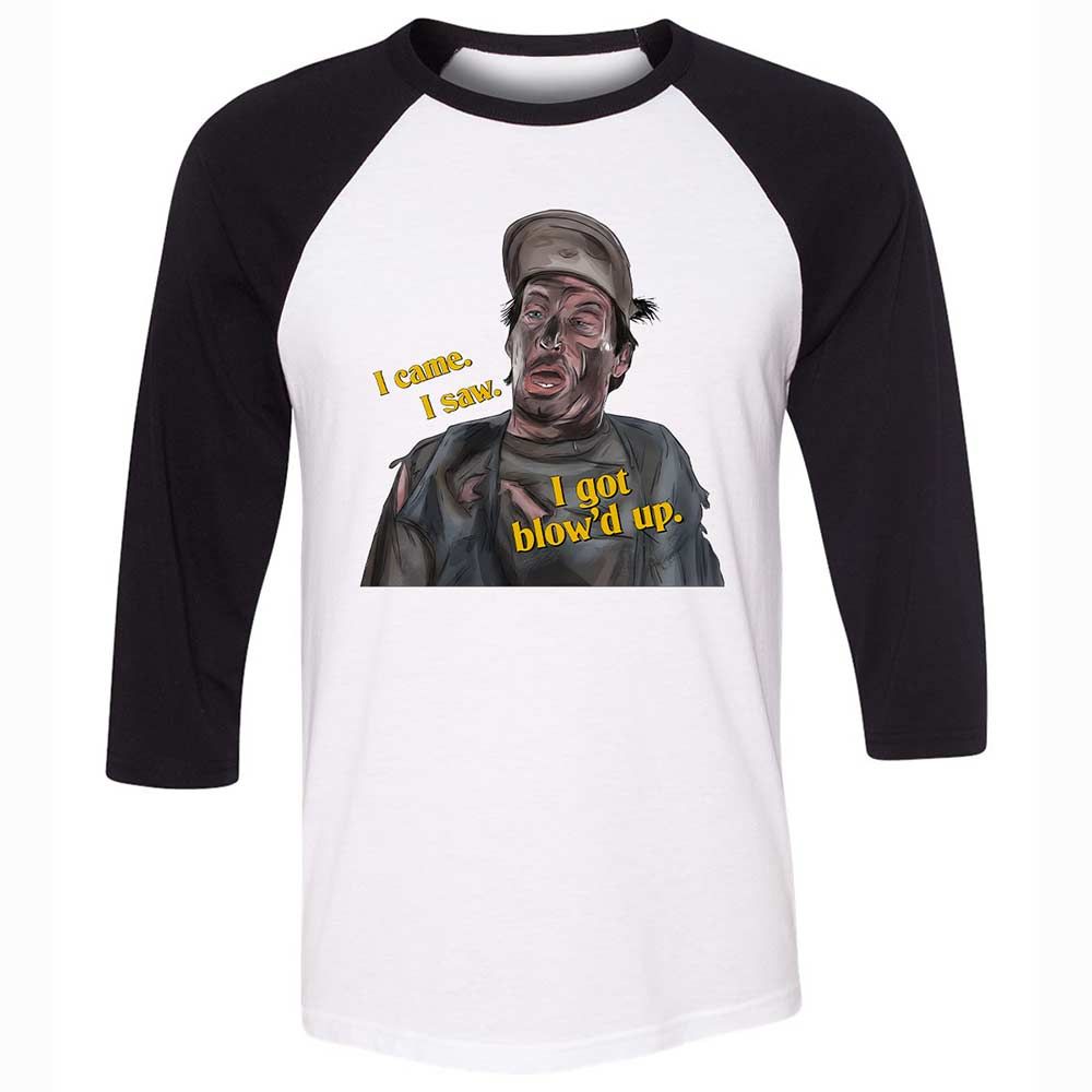 Unisex 3/4 Baseball Tee - UPMUEFS3 - White/Black - 1