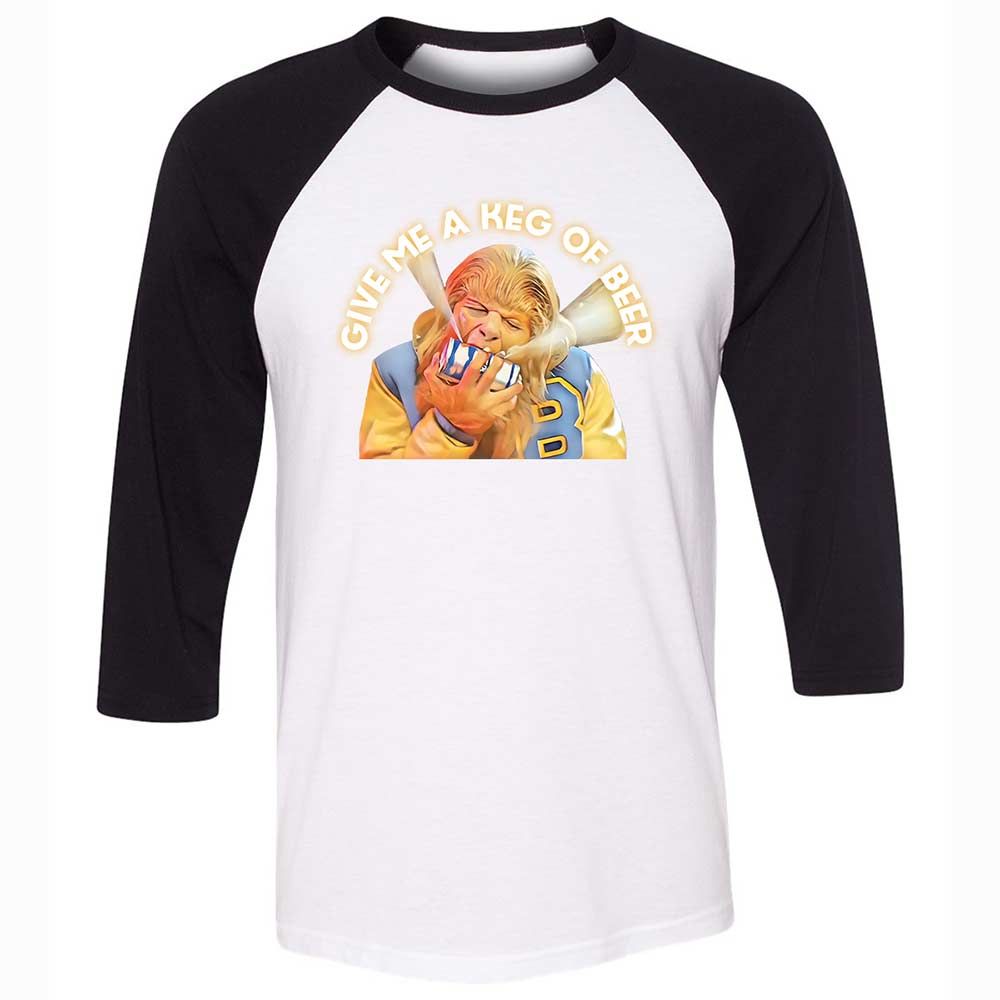 Unisex 3/4 Baseball Tee - 7QNHJRJL - White/Black - 1