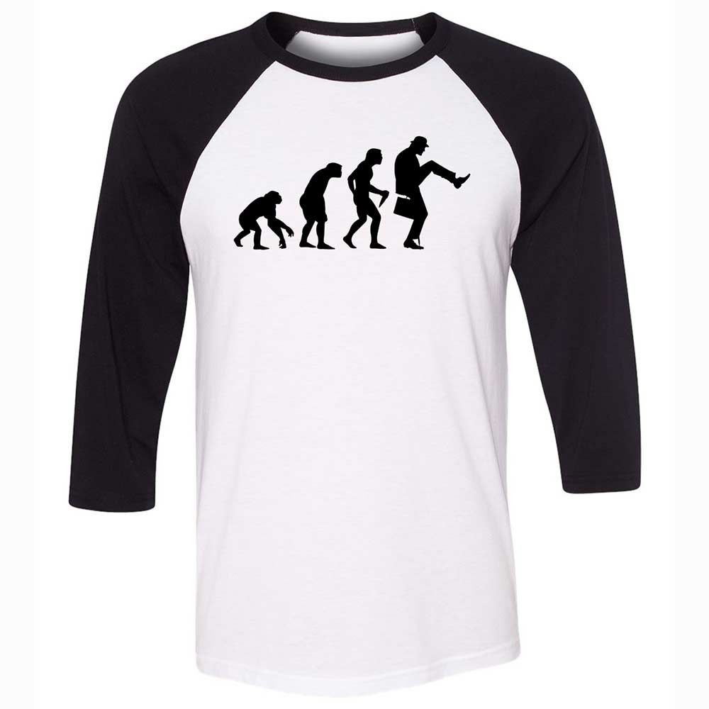 Unisex 3/4 Baseball Tee - QFLBRKZW - White/Black - 1