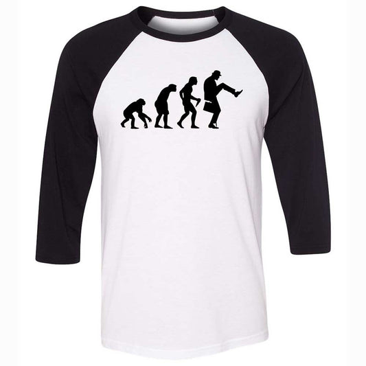 Unisex 3/4 Baseball Tee - QFLBRKZW - White/Black - 1