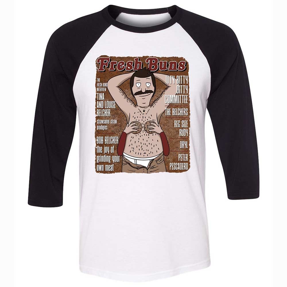 Unisex 3/4 Baseball Tee - 67YP9D48 - White/Black - 1