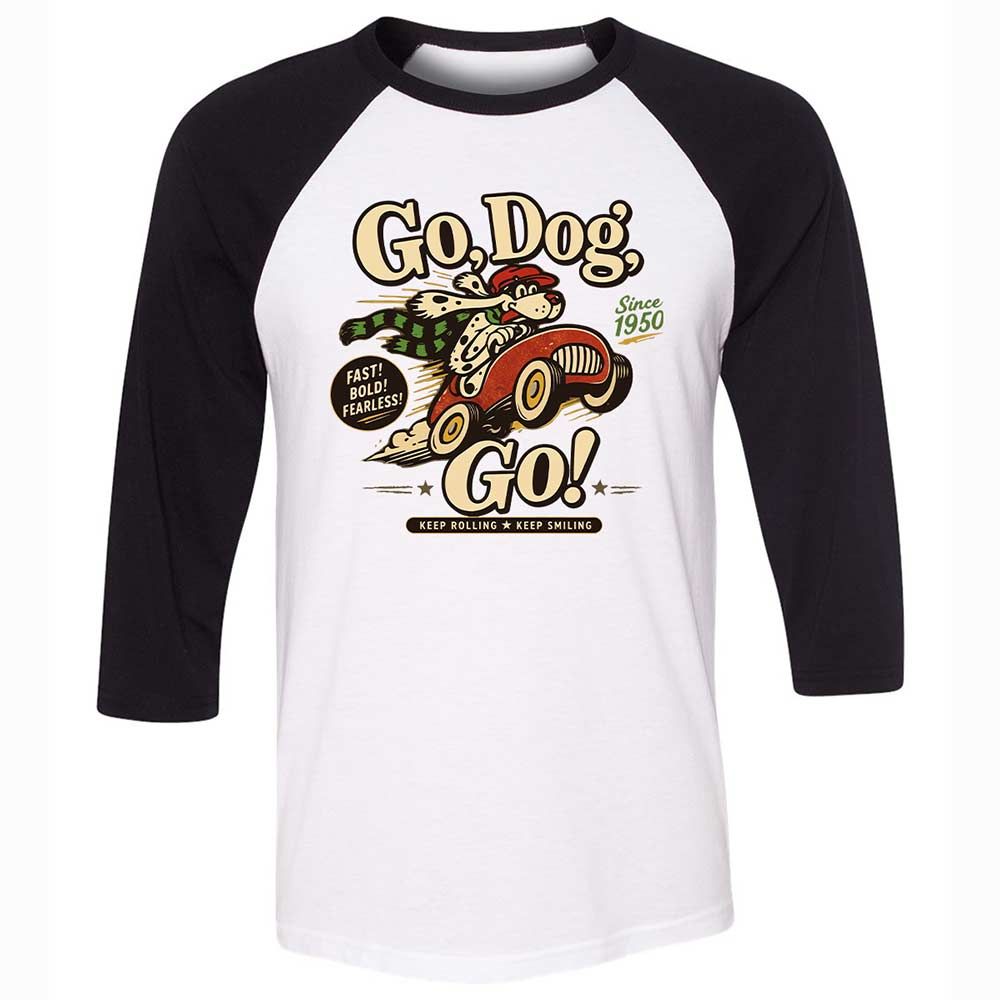 Unisex 3/4 Baseball Tee - UTS36MAE - White/Black - 1
