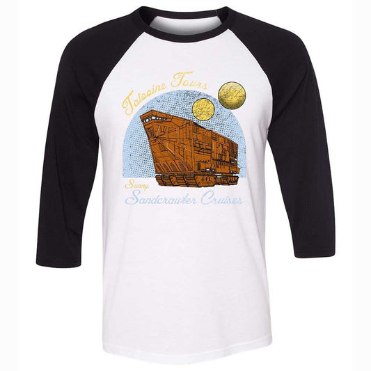 Unisex 3/4 Baseball Tee - 5ZXB2A93 - White/Black - 1