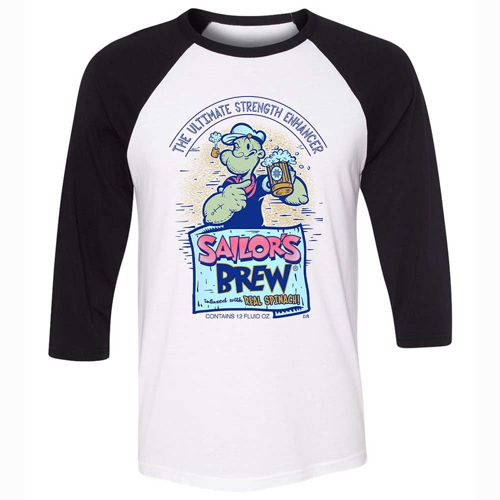 Unisex 3/4 Baseball Tee - 57LC3SJC - White/Black - 1