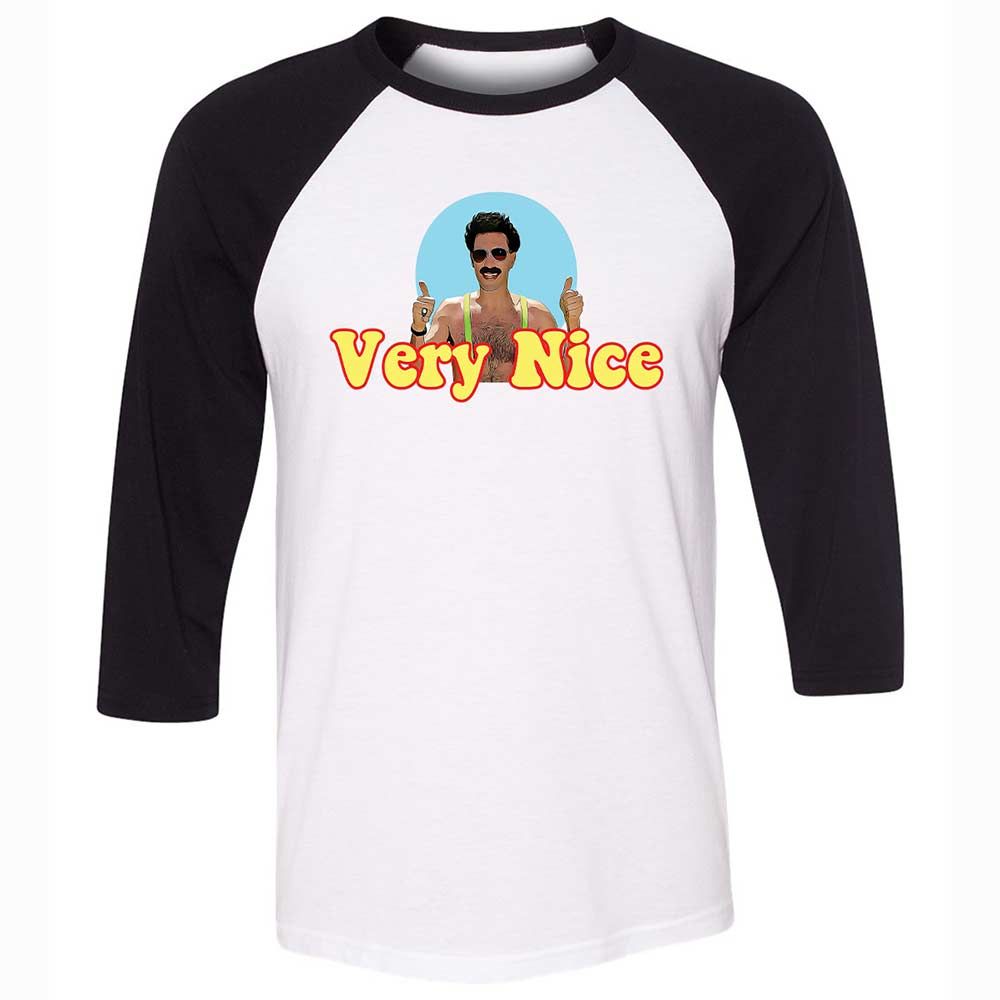 Unisex 3/4 Baseball Tee - E116GZS9 - White/Black - 1