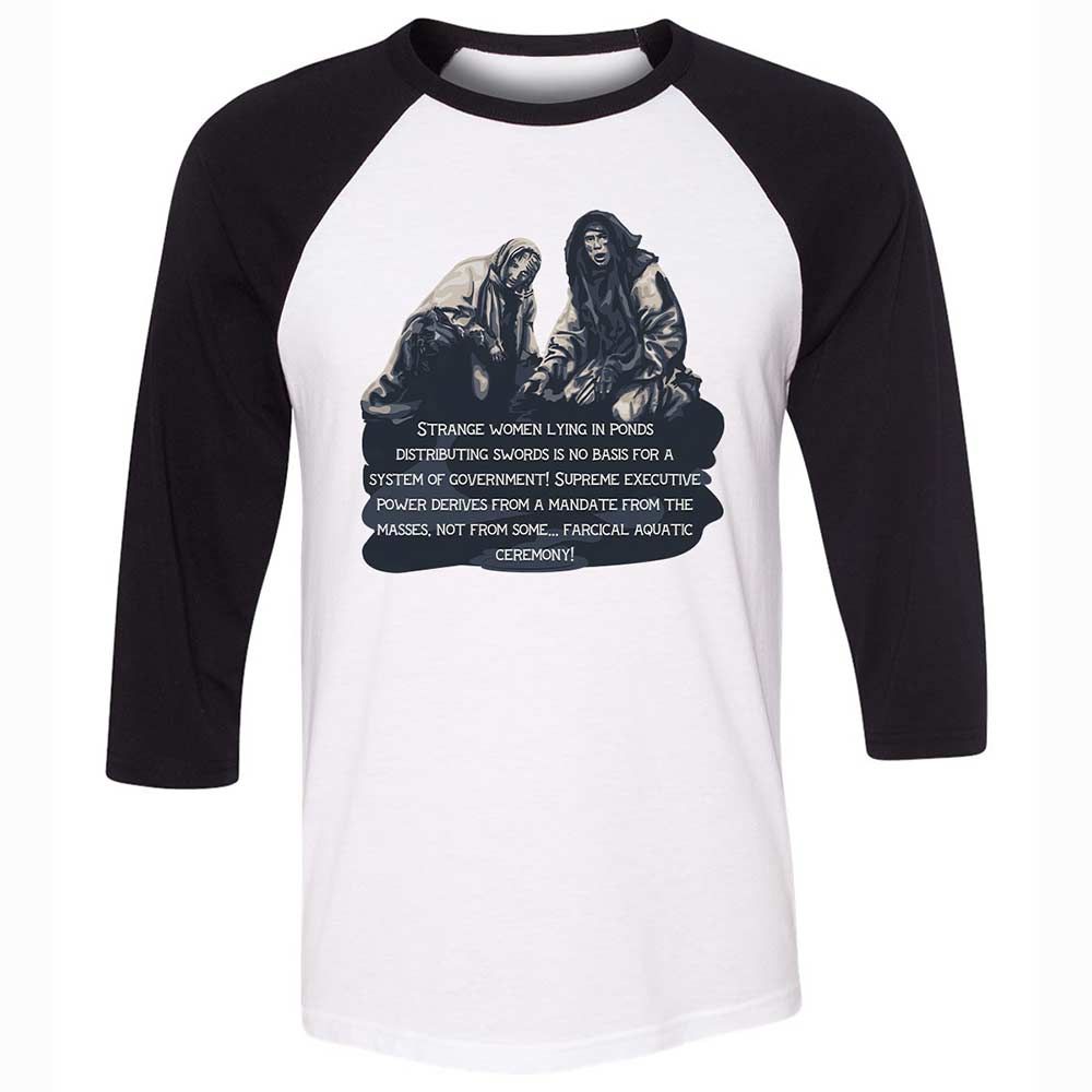 Unisex 3/4 Baseball Tee - VVCJEKRU - White/Black - 1