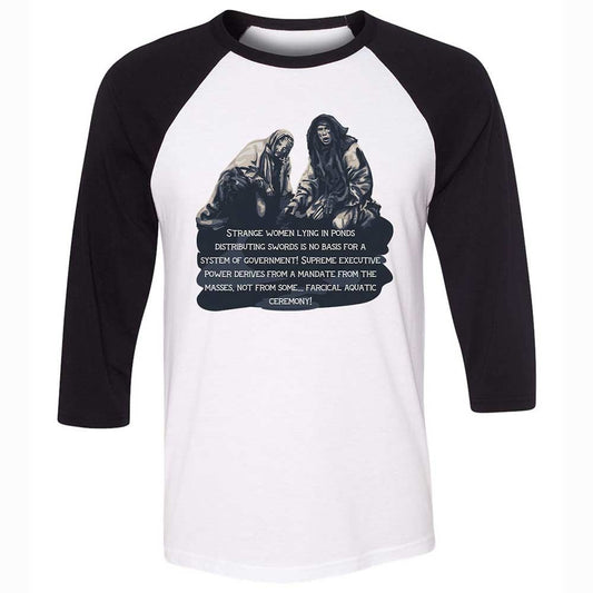 Unisex 3/4 Baseball Tee - VVCJEKRU - White/Black - 1