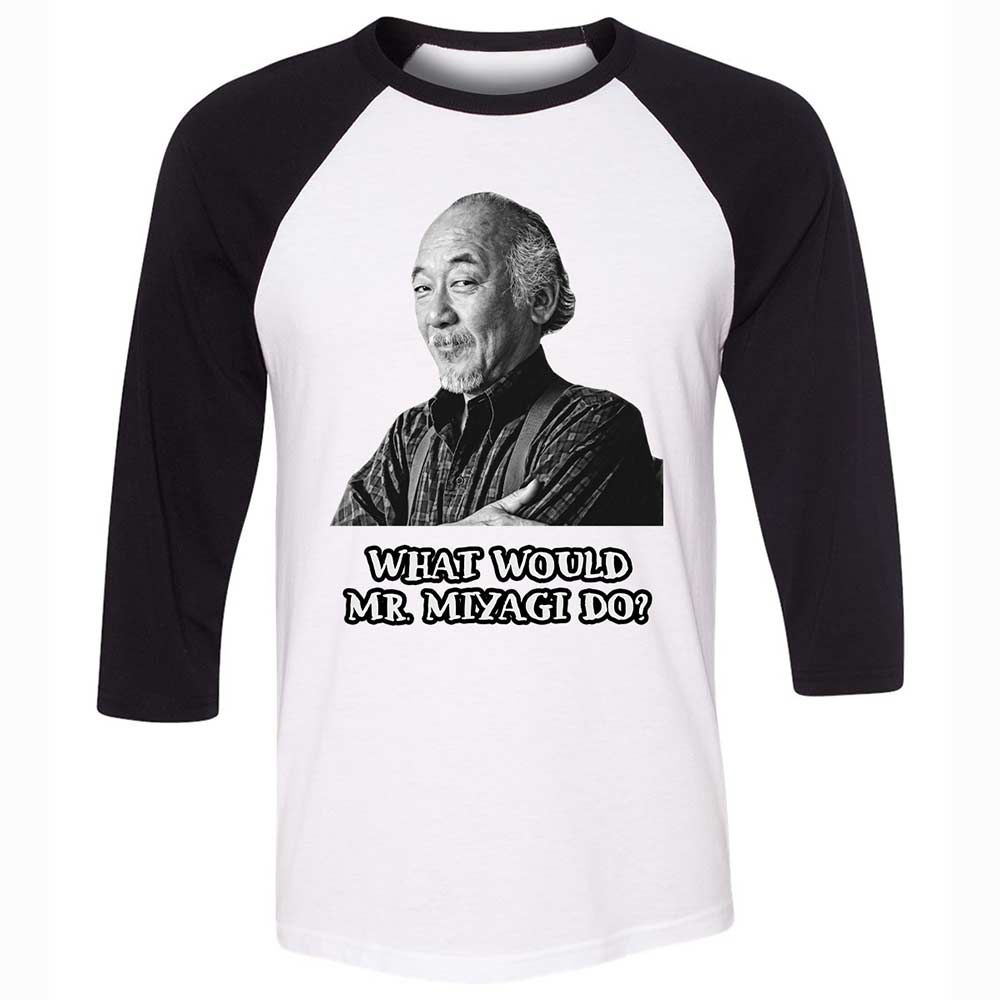 Unisex 3/4 Baseball Tee - SRHPTZS7 - White/Black - 1