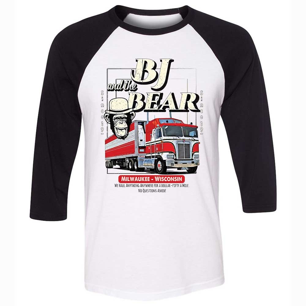 Unisex 3/4 Baseball Tee - 2X6Z6F2X - White/Black - 1