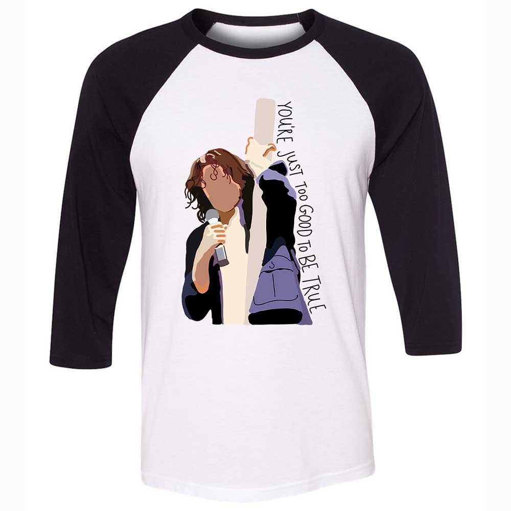 Unisex 3/4 Baseball Tee - N7BF6MUR - White/Black - 1