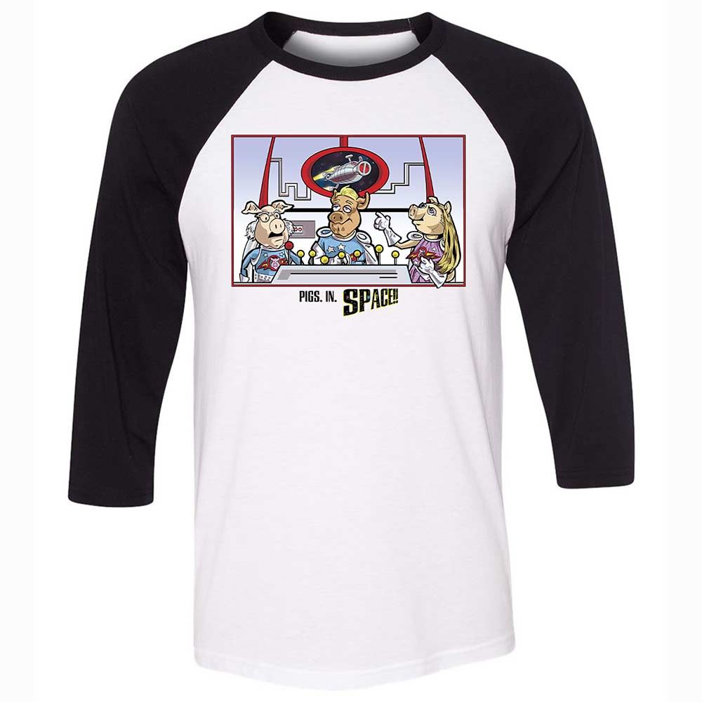 Unisex 3/4 Baseball Tee - 2SG4WK1M - White/Black - 1