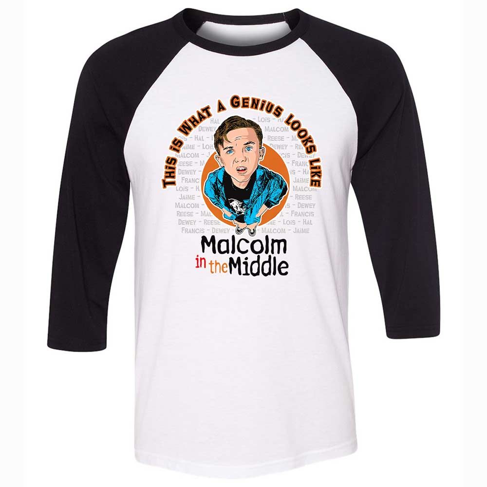 Unisex 3/4 Baseball Tee - D4UV7D98 - White/Black - 1