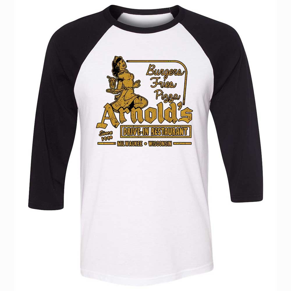 Unisex 3/4 Baseball Tee - LVBW4X54 - White/Black - 1