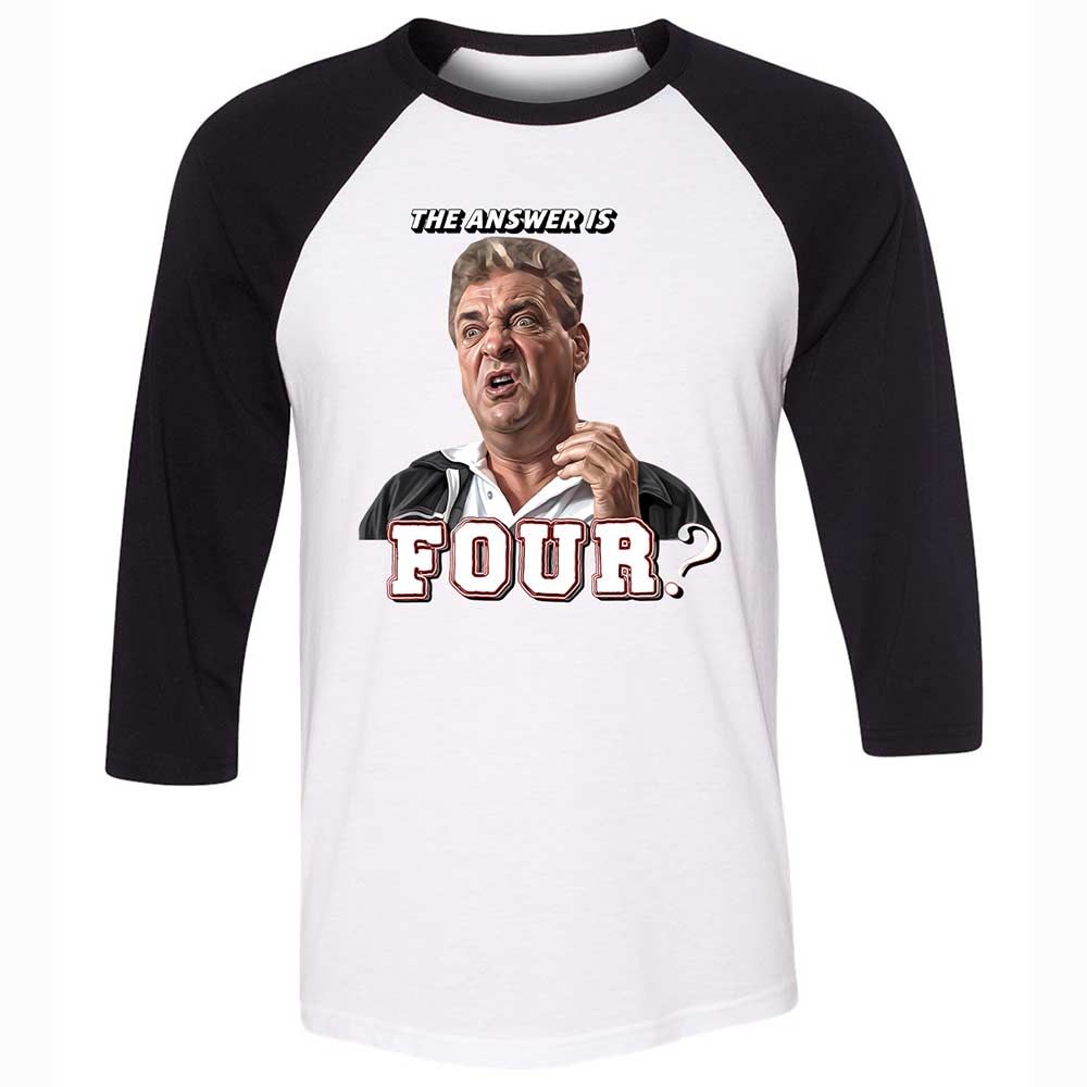 Unisex 3/4 Baseball Tee - 76XUDSHL - White/Black - 1