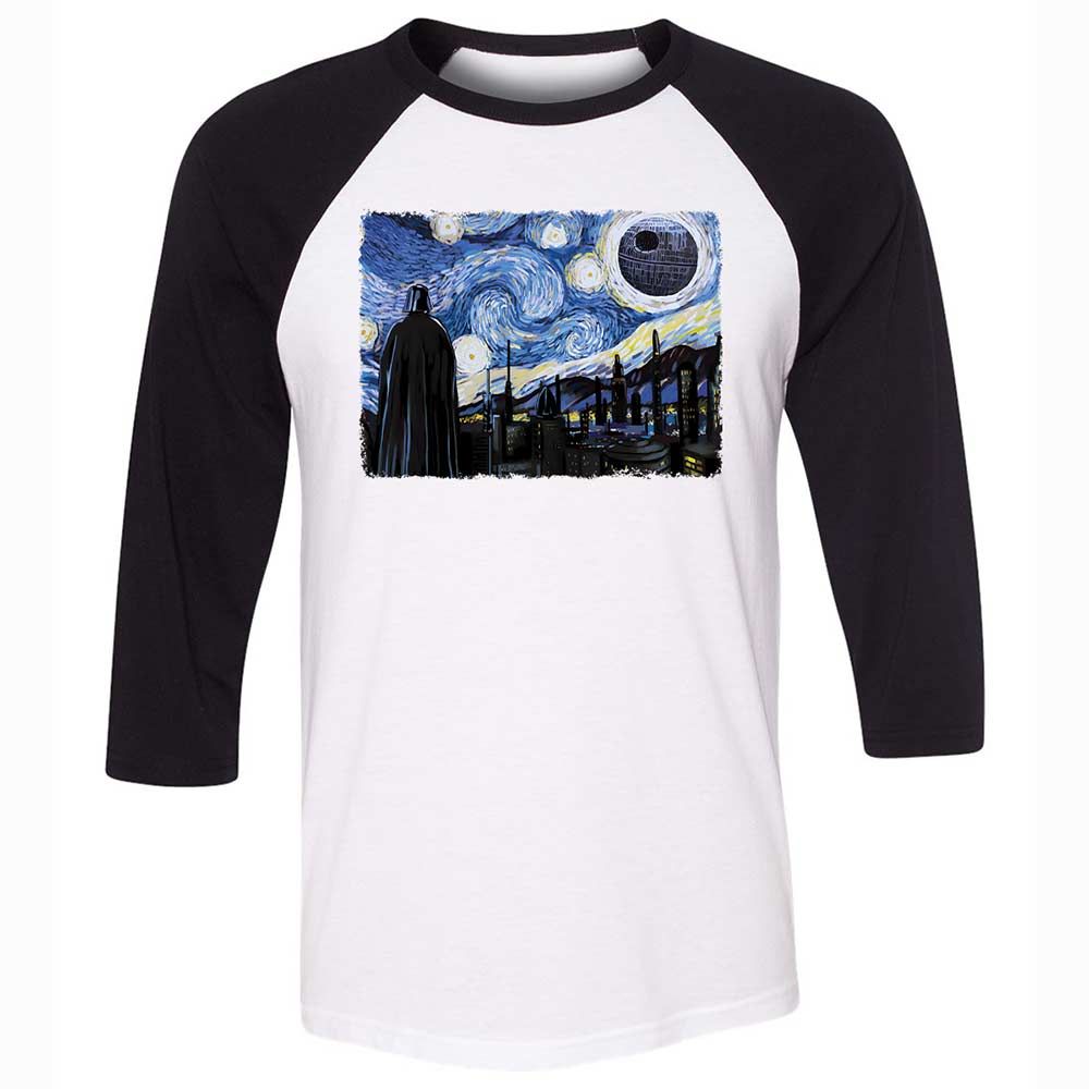 Unisex 3/4 Baseball Tee - 6Q4EQ1TC - White/Black - 1