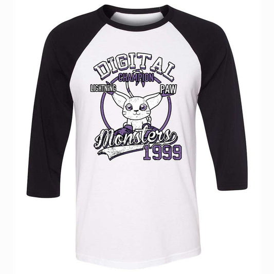 Unisex 3/4 Baseball Tee - SK8SPK4L - White/Black - 1