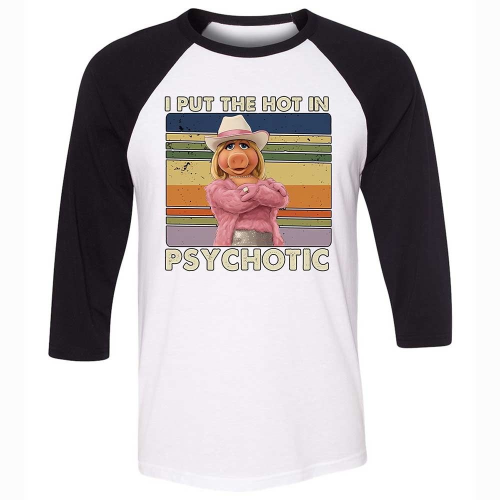 Unisex 3/4 Baseball Tee - RGCESP83 - White/Black - 1