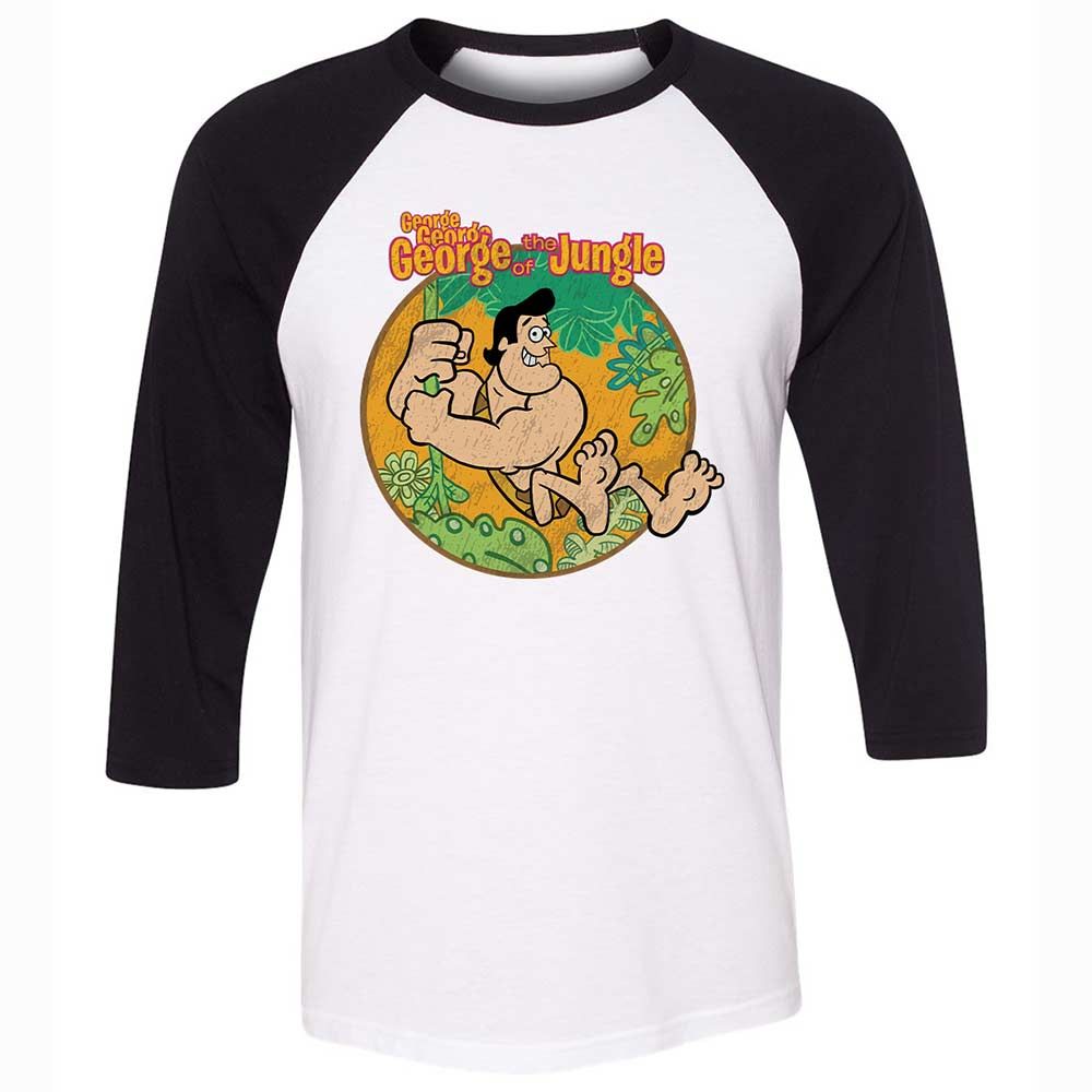Unisex 3/4 Baseball Tee - DPEB7Q6Y - White/Black - 1