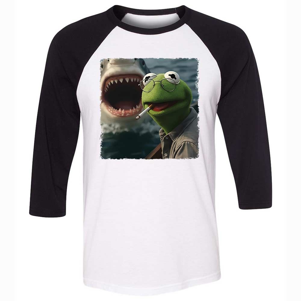 Unisex 3/4 Baseball Tee - 46L221WQ - White/Black - 1