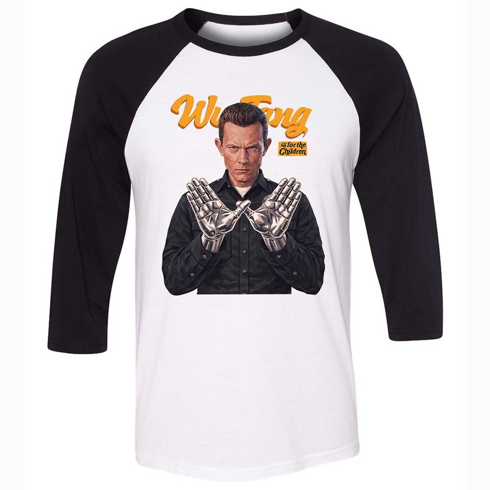 Unisex 3/4 Baseball Tee - Black - White/Black - 1