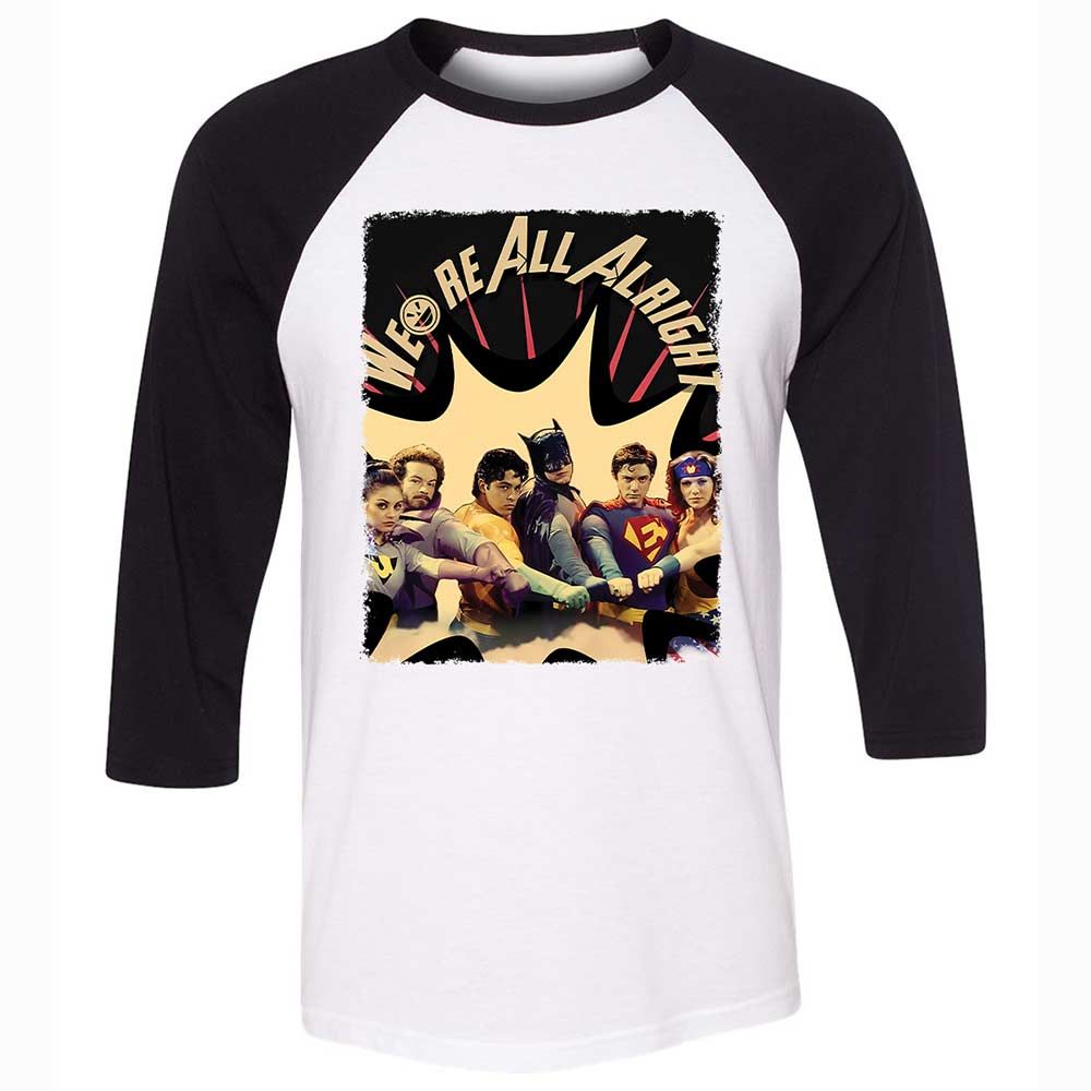 Unisex 3/4 Baseball Tee - J55144CC - White/Black - 1