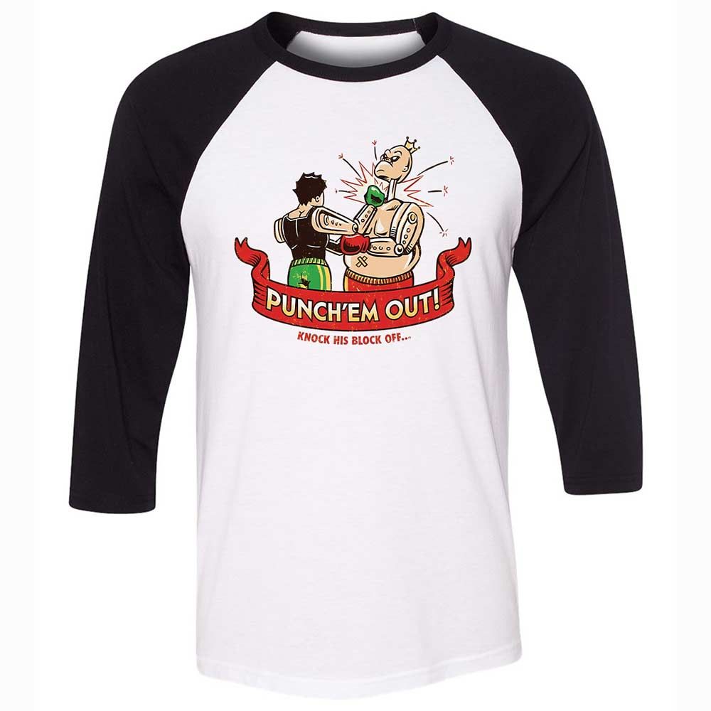 Unisex 3/4 Baseball Tee - JDHDNJ78 - White/Black - 1