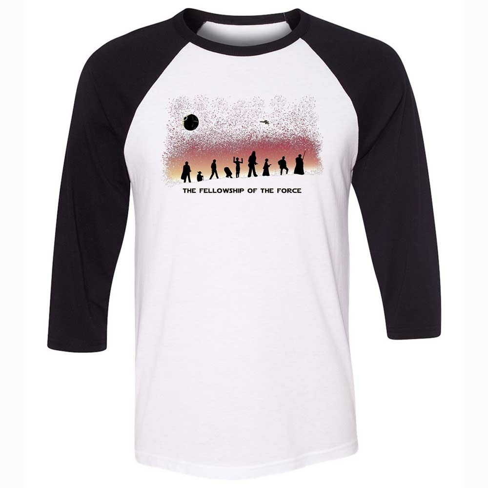 Unisex 3/4 Baseball Tee - YADVFZJK - White/Black - 1