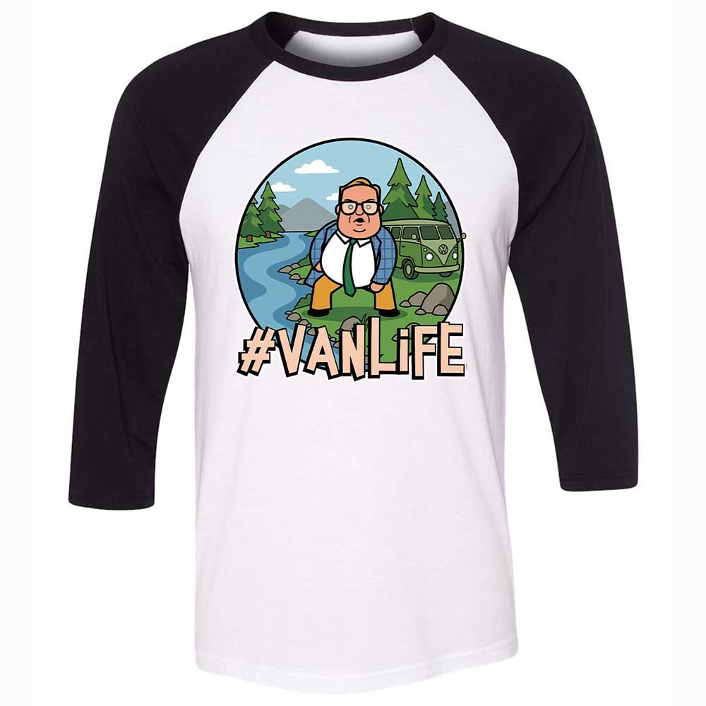 Vanlife living in a van down by the river - White/Black - 1