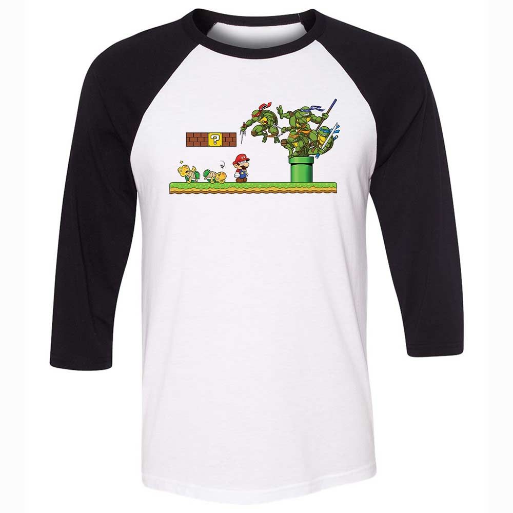Unisex 3/4 Baseball Tee - VL5WHL6F - White/Black - 1
