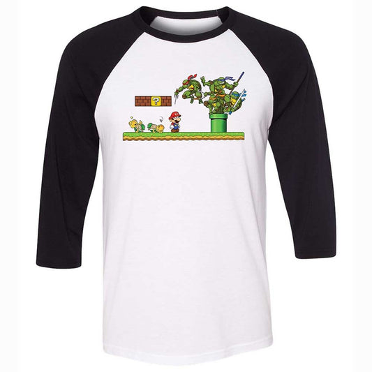Unisex 3/4 Baseball Tee - VL5WHL6F - White/Black - 1