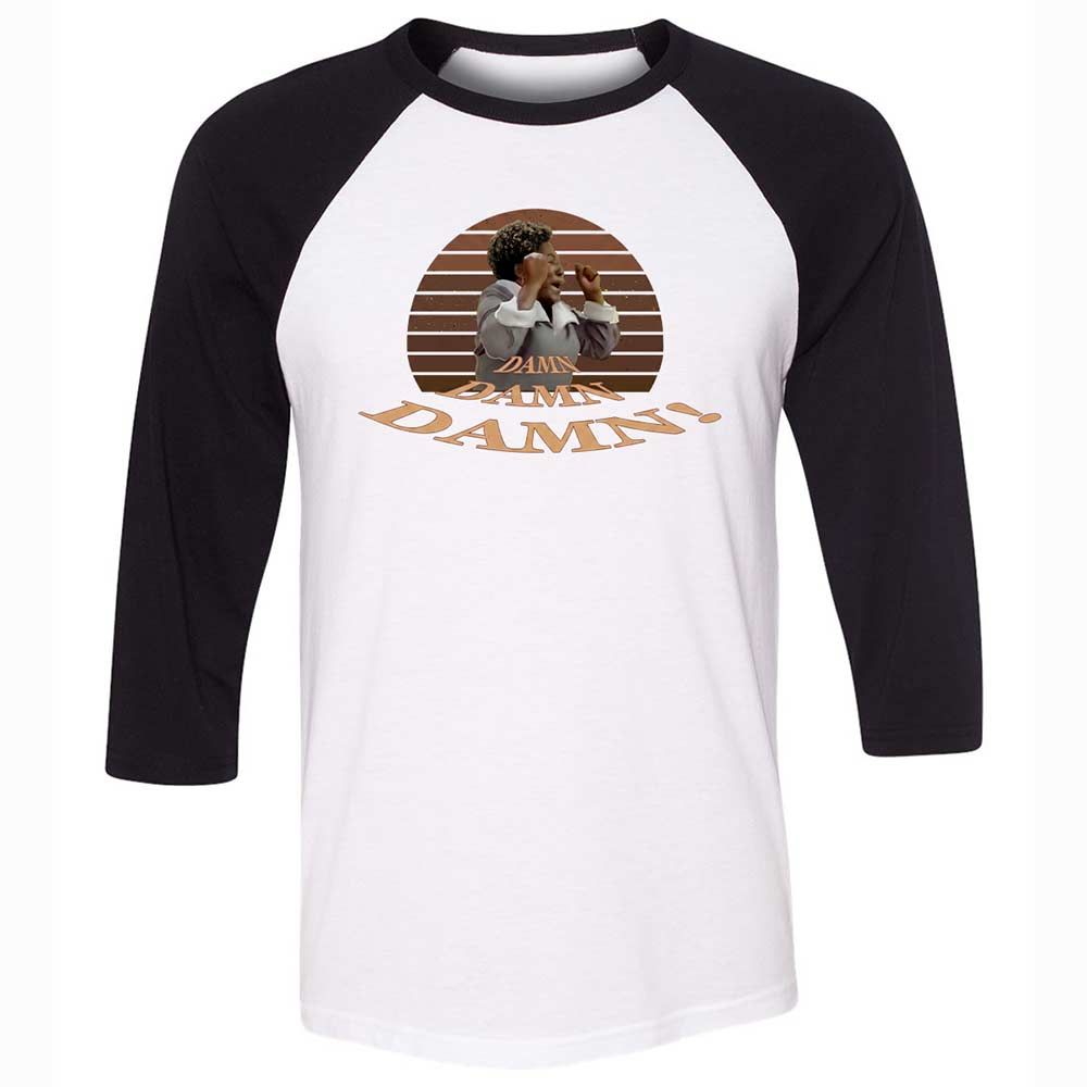 Unisex 3/4 Baseball Tee - FUR3SLY1 - White/Black - 1