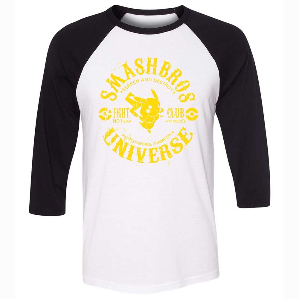 Unisex 3/4 Baseball Tee - GYJFH7M5 - White/Black - 1