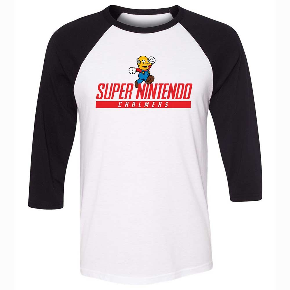 Unisex 3/4 Baseball Tee - HHFWH3CG - White/Black - 1