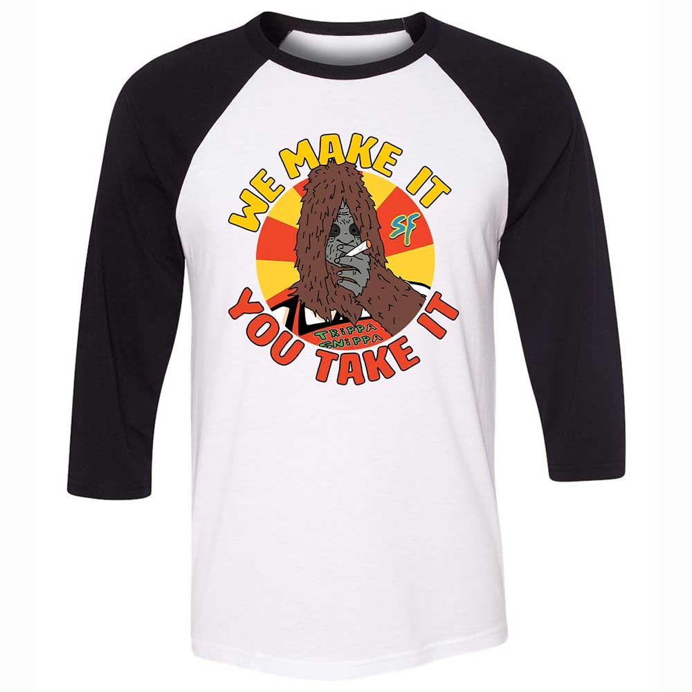 Unisex 3/4 Baseball Tee - 9W83VYV4 - White/Black - 1