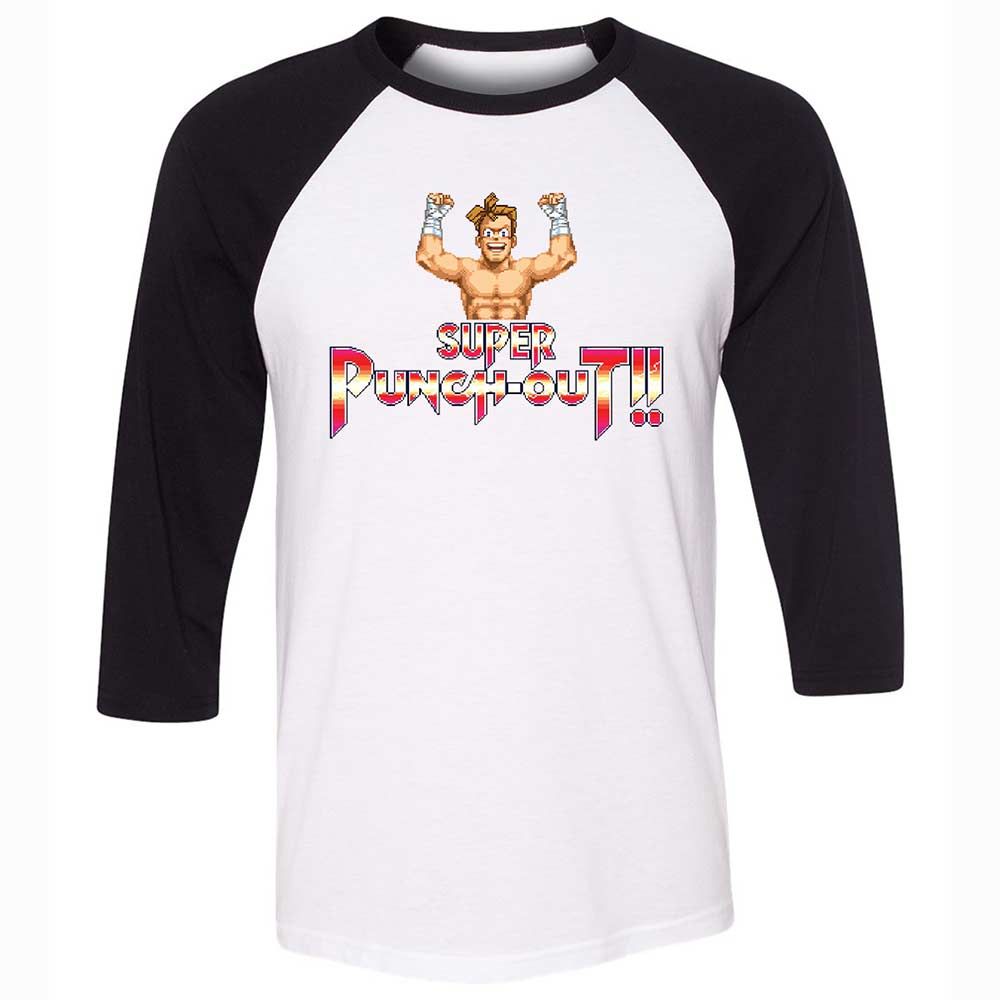 Unisex 3/4 Baseball Tee - E7XP74VU - White/Black - 1
