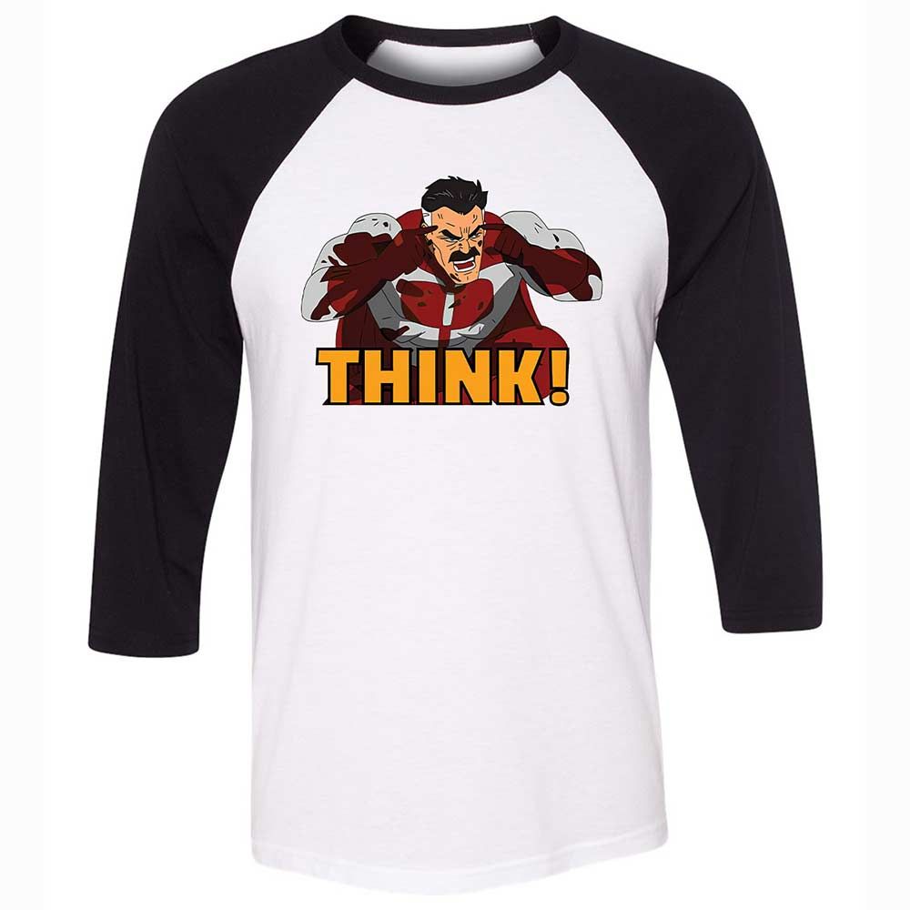 Unisex 3/4 Baseball Tee - TR32RBNF - White/Black - 1