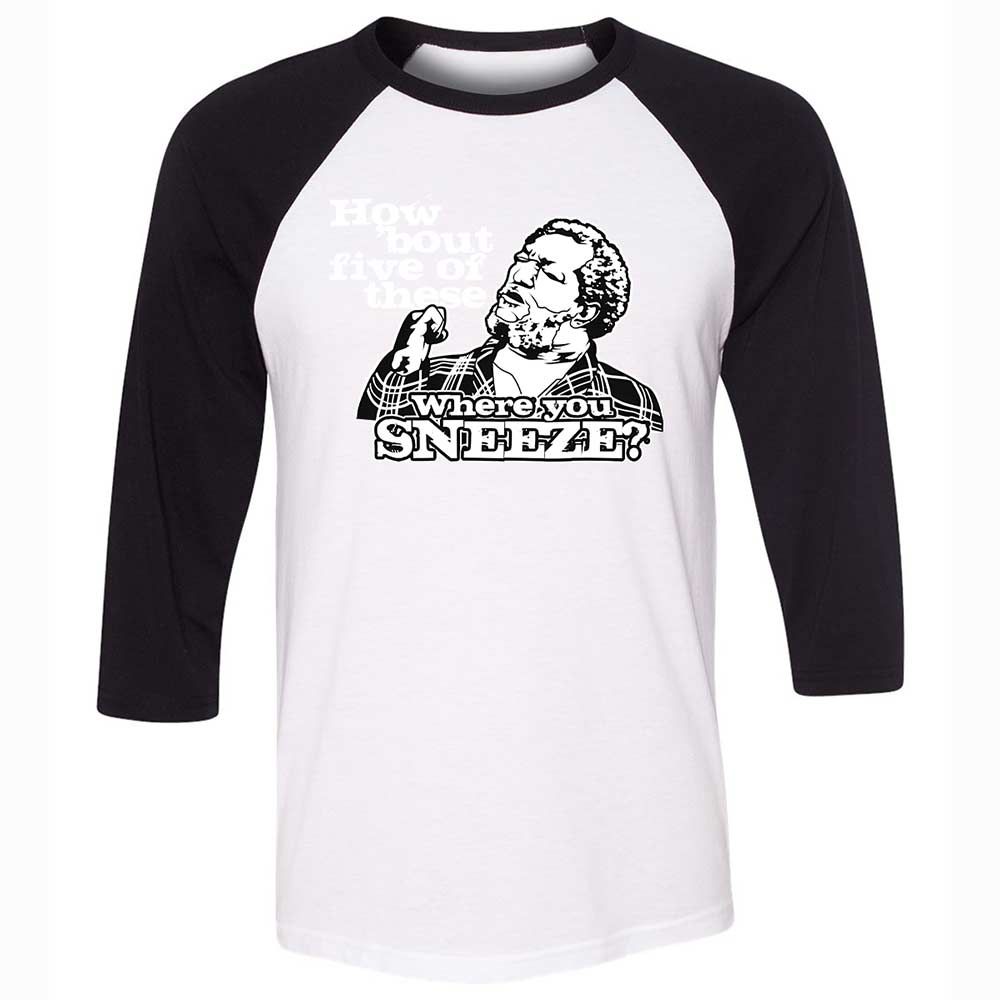 Unisex 3/4 Baseball Tee - XDK6EFJ8 - White/Black - 1