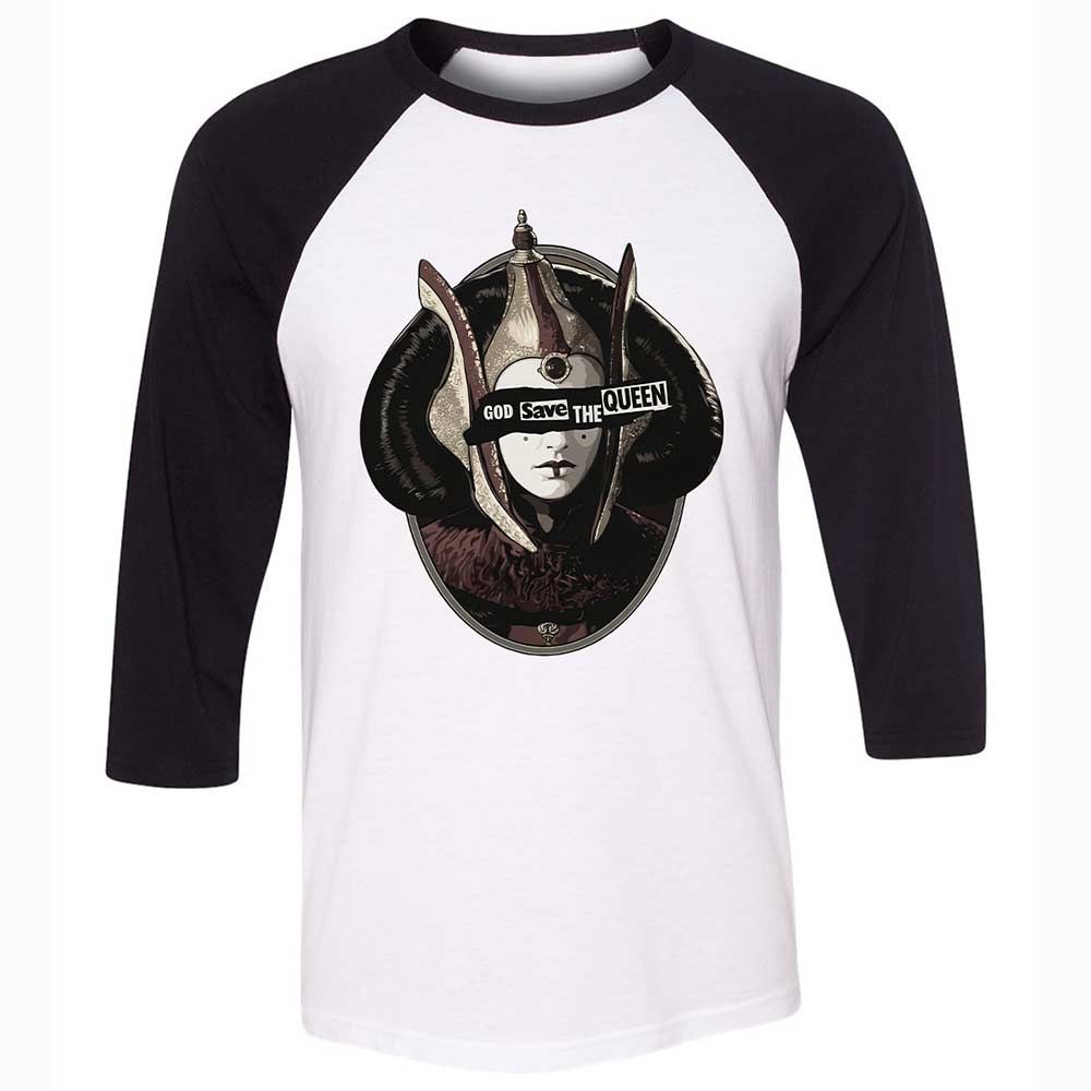 Unisex 3/4 Baseball Tee - 3QXF181K - White/Black - 1