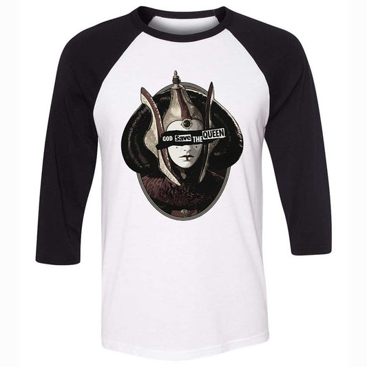 Unisex 3/4 Baseball Tee - 3QXF181K - White/Black - 1
