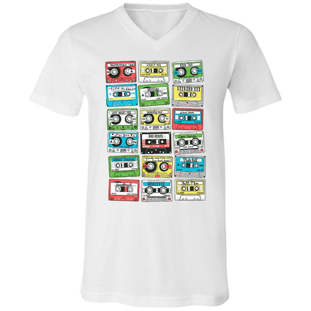 Unisex V-Neck T-Shirt - R7CGAYB4 - White - 1