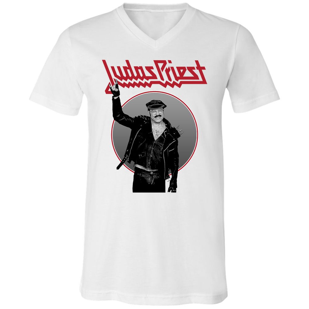 Unisex V-Neck T-Shirt - RYYBX5L7 - White - 1