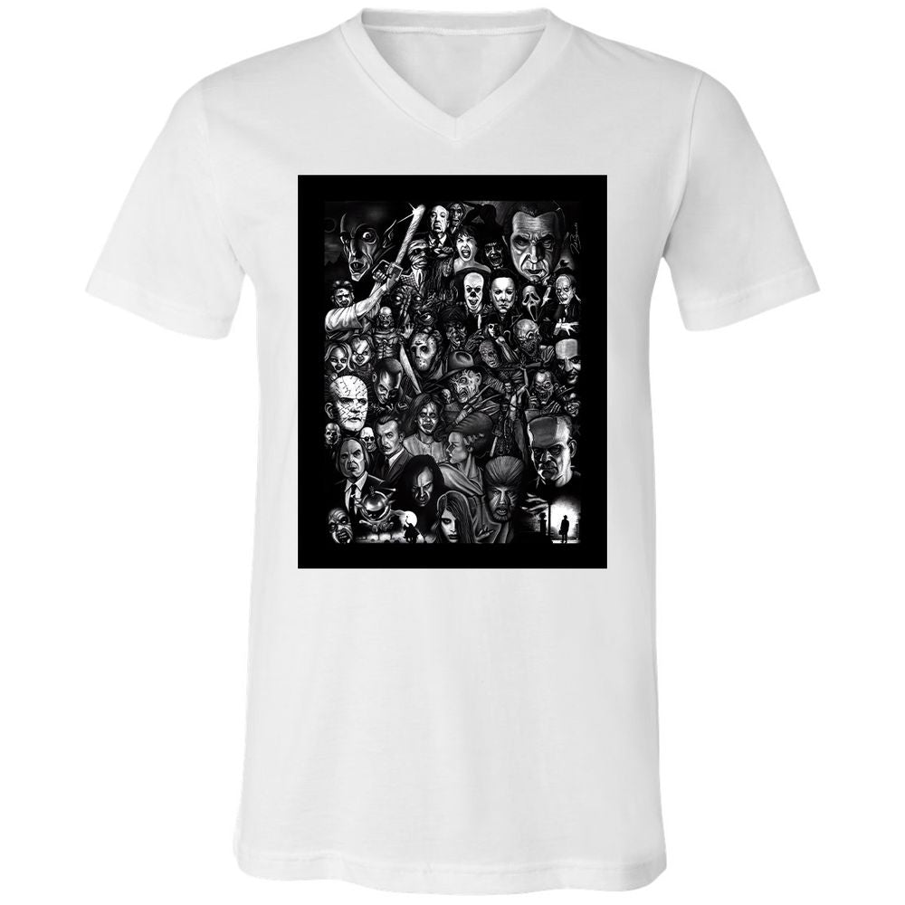 Unisex V-Neck T-Shirt - 6T2HHNBZ - White - 1