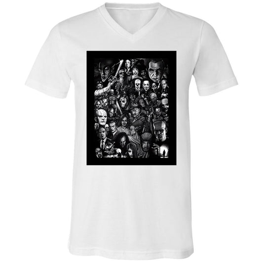 Unisex V-Neck T-Shirt - 6T2HHNBZ - White - 1