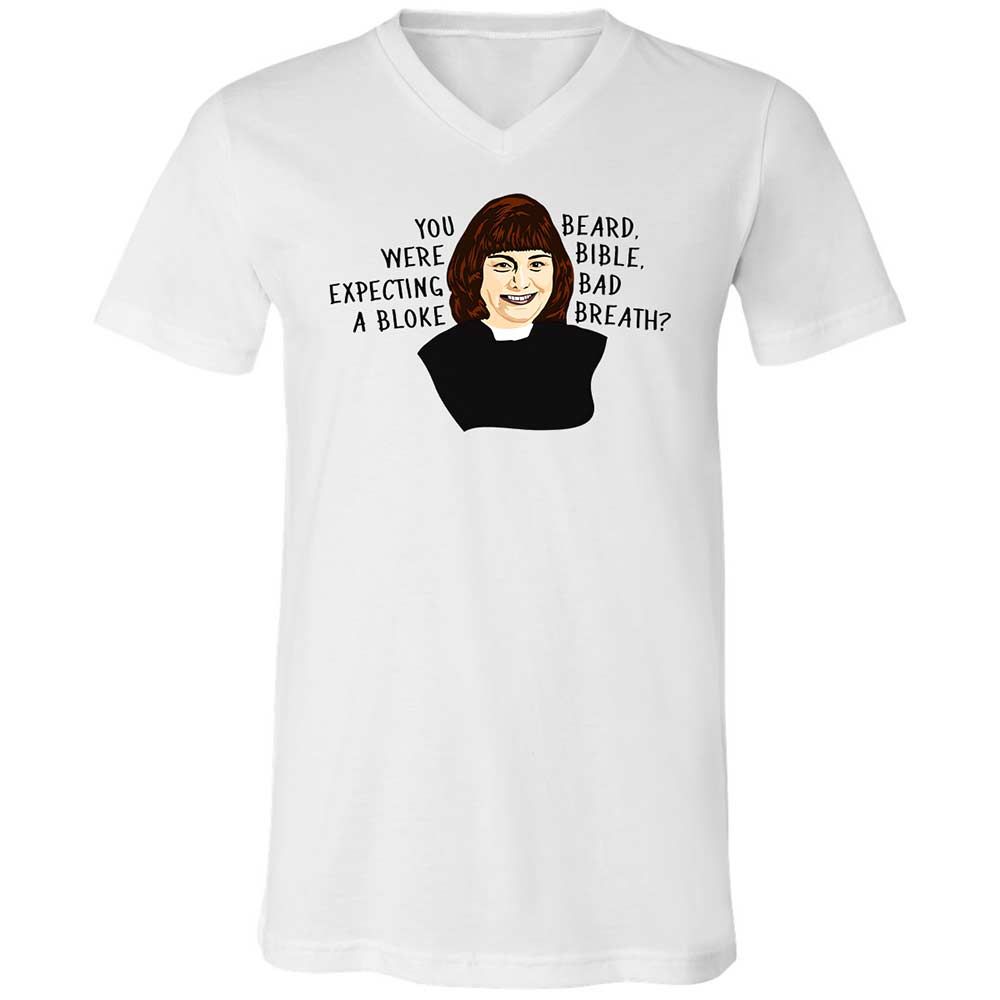 Unisex V-Neck T-Shirt - ZQ4ULL2D - White - 1