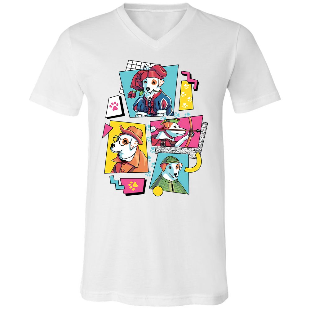 Unisex V-Neck T-Shirt - ERVZNU8R - White - 1