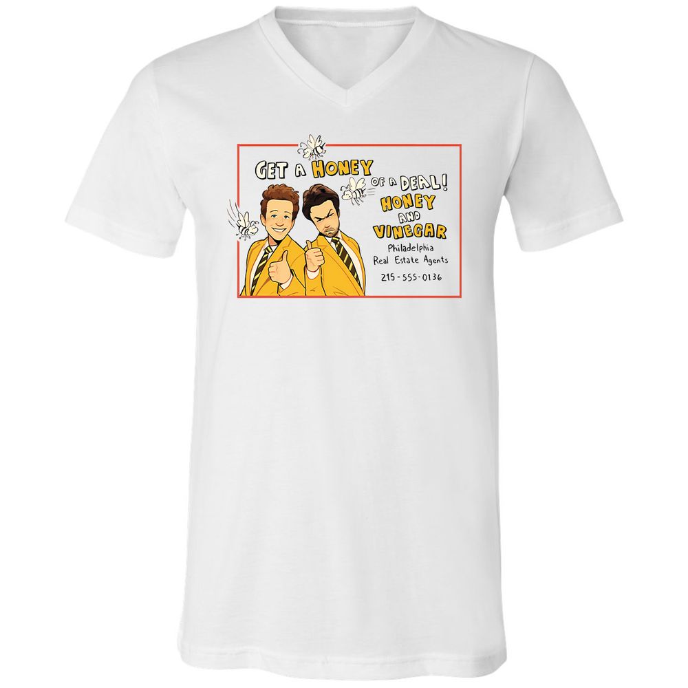 Unisex V-Neck T-Shirt - FTEGSH1H - White - 1
