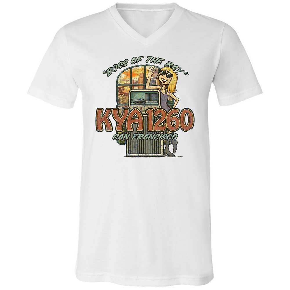 Unisex V-Neck T-Shirt - KR8AK6H4 - White - 1